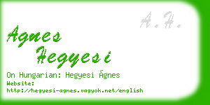 agnes hegyesi business card